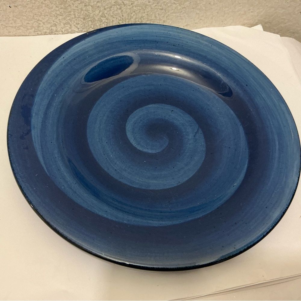 Hausenware TWIST DARK BLUE Dinner plate set of 2, 11 1/2" G4